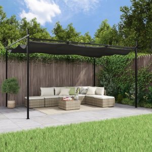 vidaXL Pergola ze zwijanym dachem, antracytowa, 395x292x230 cm Lumarko! 1