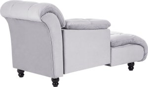 Beliani Szezlong prawostronny welurowy szary LORMONT 4