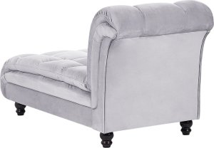 Beliani Szezlong prawostronny welurowy szary LORMONT 5