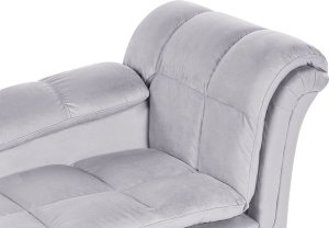 Beliani Szezlong prawostronny welurowy szary LORMONT 6