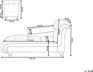 Beliani Szezlong prawostronny welurowy szary LORMONT 10