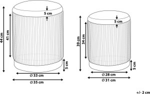Beliani Zestaw 2 pufów ze schowkiem pomarańczowy MIRAMAR 8