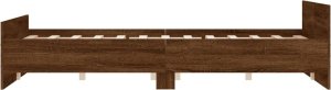 vidaXL Rama łóżka z wezgłowiem i zanóżkiem, brązowy dąb, 120x190 cm 5