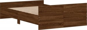 vidaXL Rama łóżka z wezgłowiem i zanóżkiem, brązowy dąb, 120x190 cm 6
