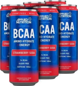 Applied Nutrition Applied Nutrition - BCAA Amino-Hydrate + Energy Cans, Strawberry Soda, Płyn 12 x 330 ml 1