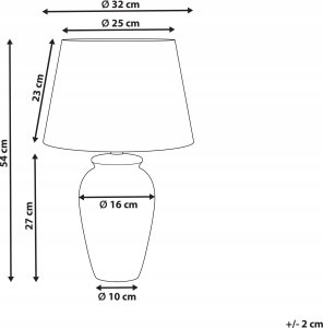 Lampa stołowa Beliani Lampa stołowa porcelanowa biało-niebieska BELUSO 3