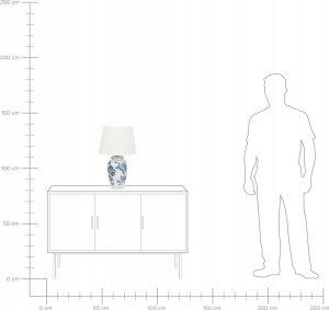 Lampa stołowa Beliani Lampa stołowa porcelanowa biało-niebieska BELUSO 8
