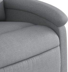 vidaXL Fotel rozkładany, jasnoszary, tapicerowany tkaniną 8