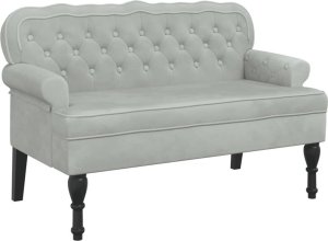 vidaXL Ławka z oparciem, jasnoszara, 119,5x64,5x75 cm, aksamitna 2