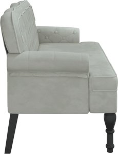 vidaXL Ławka z oparciem, jasnoszara, 119,5x64,5x75 cm, aksamitna 4