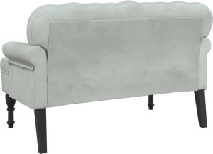 vidaXL Ławka z oparciem, jasnoszara, 119,5x64,5x75 cm, aksamitna 5