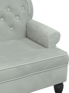 vidaXL Ławka z oparciem, jasnoszara, 119,5x64,5x75 cm, aksamitna 6