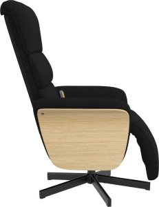 vidaXL Rozkładany fotel masujący z podnóżkiem, czarny, tkanina 4