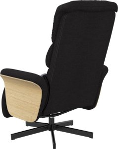 vidaXL Rozkładany fotel masujący z podnóżkiem, czarny, tkanina 5