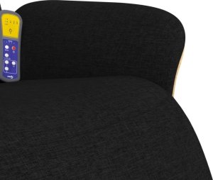 vidaXL Rozkładany fotel masujący z podnóżkiem, czarny, tkanina 8