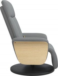 vidaXL Rozkładany fotel masujący z podnóżkiem, jasnoszary, tkanina 4