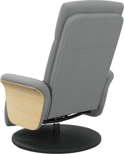 vidaXL Rozkładany fotel masujący z podnóżkiem, jasnoszary, tkanina 5