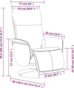 vidaXL Rozkładany fotel masujący z podnóżkiem, szary, sztuczna skóra 11