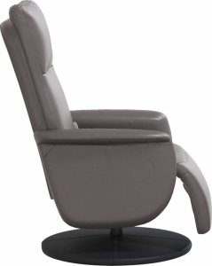 vidaXL Rozkładany fotel masujący z podnóżkiem, szary, sztuczna skóra 4