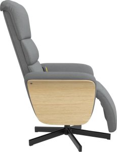 vidaXL Rozkładany fotel masujący z podnóżkiem, jasnoszary, tkanina 4