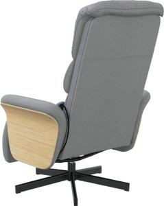 vidaXL Rozkładany fotel masujący z podnóżkiem, jasnoszary, tkanina 5