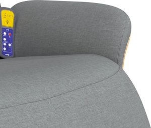 vidaXL Rozkładany fotel masujący z podnóżkiem, jasnoszary, tkanina 8