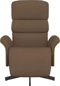 vidaXL Rozkładany fotel z podnóżkiem, brązowy, tkanina 2