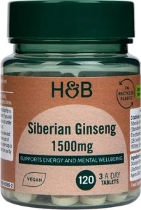 Holland & Barrett Holland & Barrett - Siberian Ginseng, 1500mg - 120 tabletek wegańskich 1