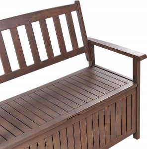 Beliani Ławka ogrodowa Drewno 120 Jasnoszary SOVANA 8