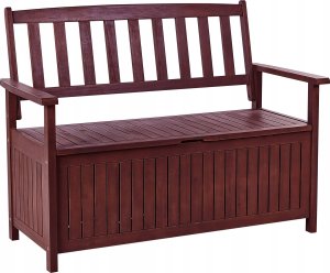 Beliani Ławka ogrodowa Drewno 120 Czerwony SOVANA 5