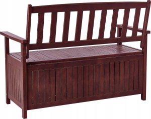 Beliani Ławka ogrodowa Drewno 120 Czerwony SOVANA 7
