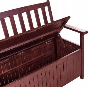 Beliani Ławka ogrodowa Drewno 120 Czerwony SOVANA 9