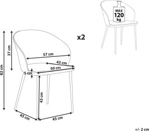 Beliani Zestaw 2 krzeseł jasnoszary MASON 9