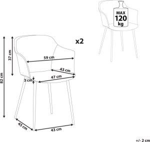 Beliani Zestaw 2 krzeseł miętowy ELIM 8