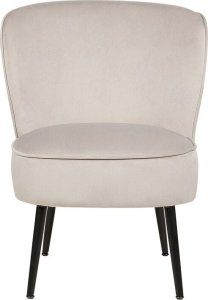 Beliani Fotel welurowy beżowoszary VOSS 3