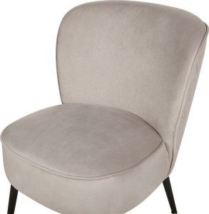 Beliani Fotel welurowy beżowoszary VOSS 5