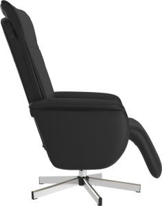 vidaXL Rozkładany fotel masujący z podnóżkiem, czarny, sztuczna skóra 4