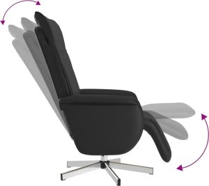 vidaXL Rozkładany fotel masujący z podnóżkiem, czarny, sztuczna skóra 6