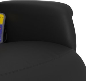 vidaXL Rozkładany fotel masujący z podnóżkiem, czarny, sztuczna skóra 8