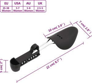vidaXL Prawidła do butów, 5 par, czarne, EU 35-38, plastikowe 10