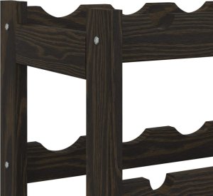 vidaXL Stojak na 12 butelek wina, czarny, lite drewno sosnowe 6