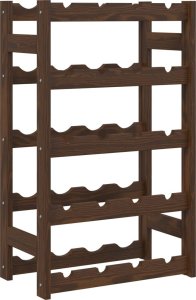 vidaXL Stojak na 20 butelek wina, brązowy, lite drewno sosnowe 2