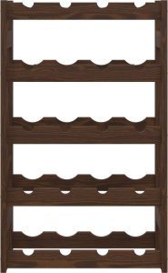 vidaXL Stojak na 20 butelek wina, brązowy, lite drewno sosnowe 3