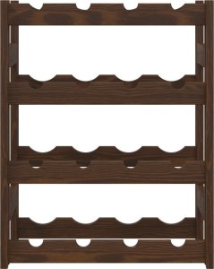 vidaXL Stojak na 16 butelek wina, brązowy, lite drewno sosnowe 3