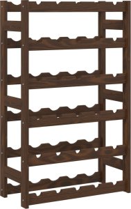 vidaXL Stojak na 30 butelek wina, brązowy, lite drewno sosnowe 2