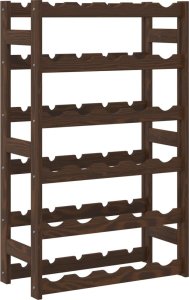 vidaXL Stojak na 30 butelek wina, brązowy, lite drewno sosnowe 5