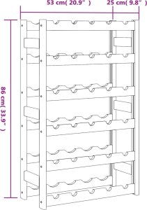 vidaXL Stojak na 30 butelek wina, brązowy, lite drewno sosnowe 7