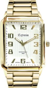 Zegarek Extreim Zegarek męski Extreim ASTON złoty prostokątny/ bransoleta + pasek 2