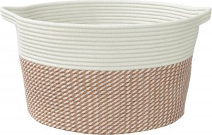 vidaXL vidaXL Kosz do przechowywania, brązowo-biały, 40x25 cm, bawełna 4