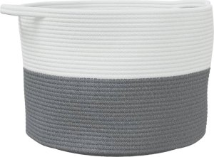 vidaXL vidaXL Kosz na pranie, szaro-biały, 55x36 cm, bawełna 2